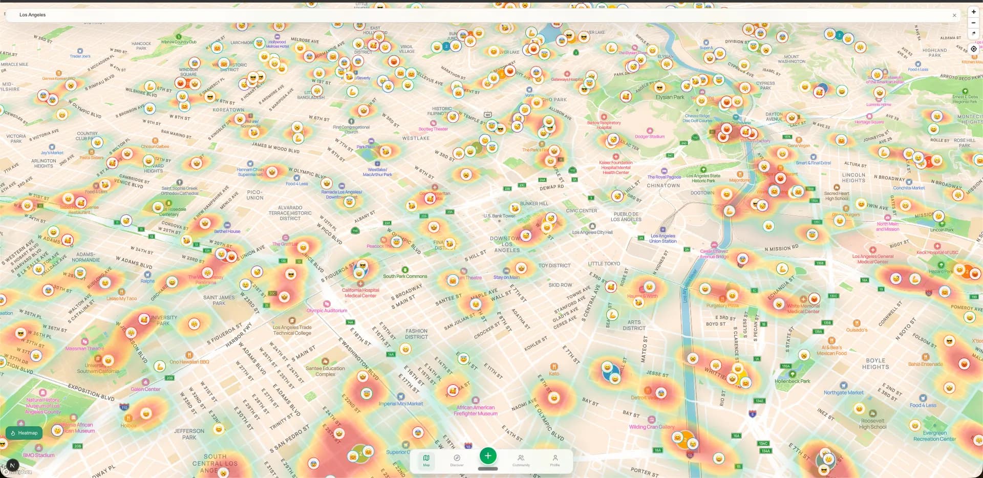 Mood Map emotional heatmap — Los Angeles